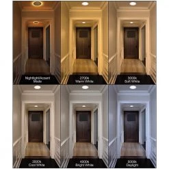 Commercial Electric Ultra Slim 8 in. Canless Selectable CCT Integrated LED Recessed Light Trim with Night Light Feature 1800 Lumens (4-Pack) -Commercial Electric Sales commercial electric recessed lighting trims 53829101 4pk 40 1000