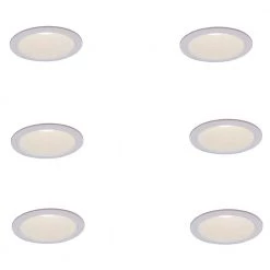Commercial Electric 6 in. R30 White Recessed Can Light Baffle Trim (6-Pack)