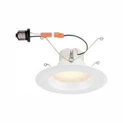 Commercial Electric 5 in. and 6 in. White Integrated LED High Lumen Recessed Can Light Trim