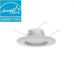 Commercial Electric 5/6 in. New Construction or Remodel White Dimmable Integrated LED Recessed Trim Cool White 4000k (4-Pack)