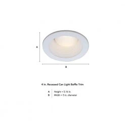 Commercial Electric 4 in. White Recessed Can Light Baffle Trim -Commercial Electric Sales commercial electric recessed lighting trims hbr201lwh 4f 1000