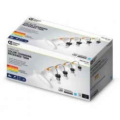 Commercial Electric 4 in. New Construction or Remodel White Dimmable LED Recessed Trim with Adjustable Color Changing Technology (4-Pack) -Commercial Electric Sales commercial electric recessed lighting trims ns01da09er2 259 1f 1000