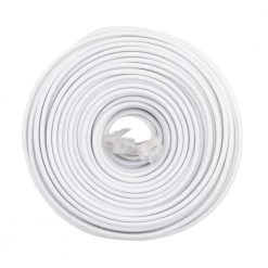 Commercial Electric 50 ft. Telephone Line Cord, White 8 Commercial Electric 50 ft. Telephone Line Cord, White -Commercial Electric Sales commercial electric telephone cords 50ft line cord 4c wh 4f 1000