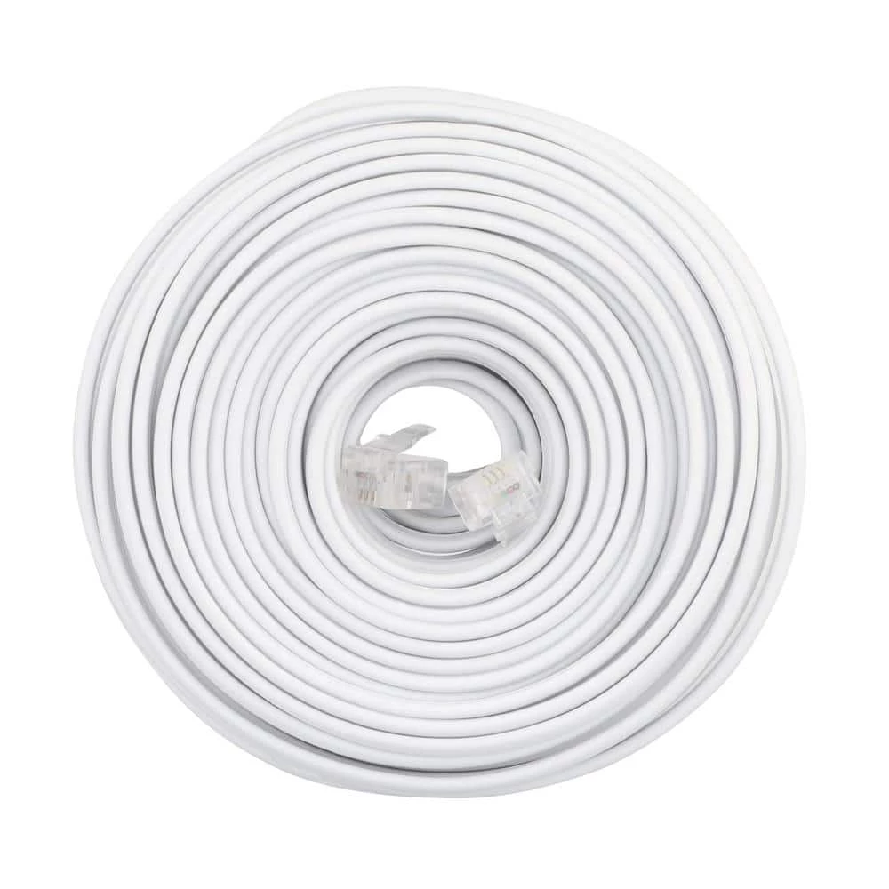 Commercial Electric 50 ft. Telephone Line Cord, White 5 Commercial Electric 50 ft. Telephone Line Cord, White - Image 3