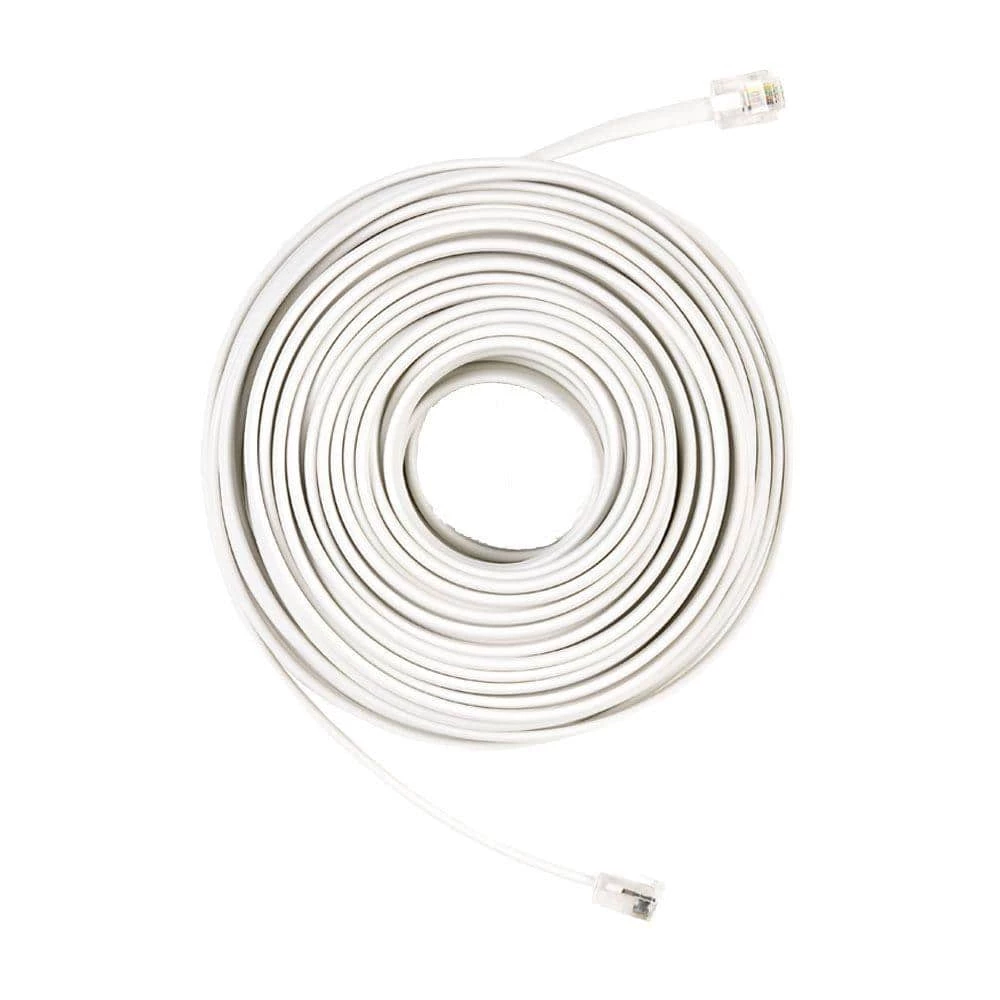 Commercial Electric 50 ft. Telephone Line Cord, White 3 Commercial Electric 50 ft. Telephone Line Cord, White