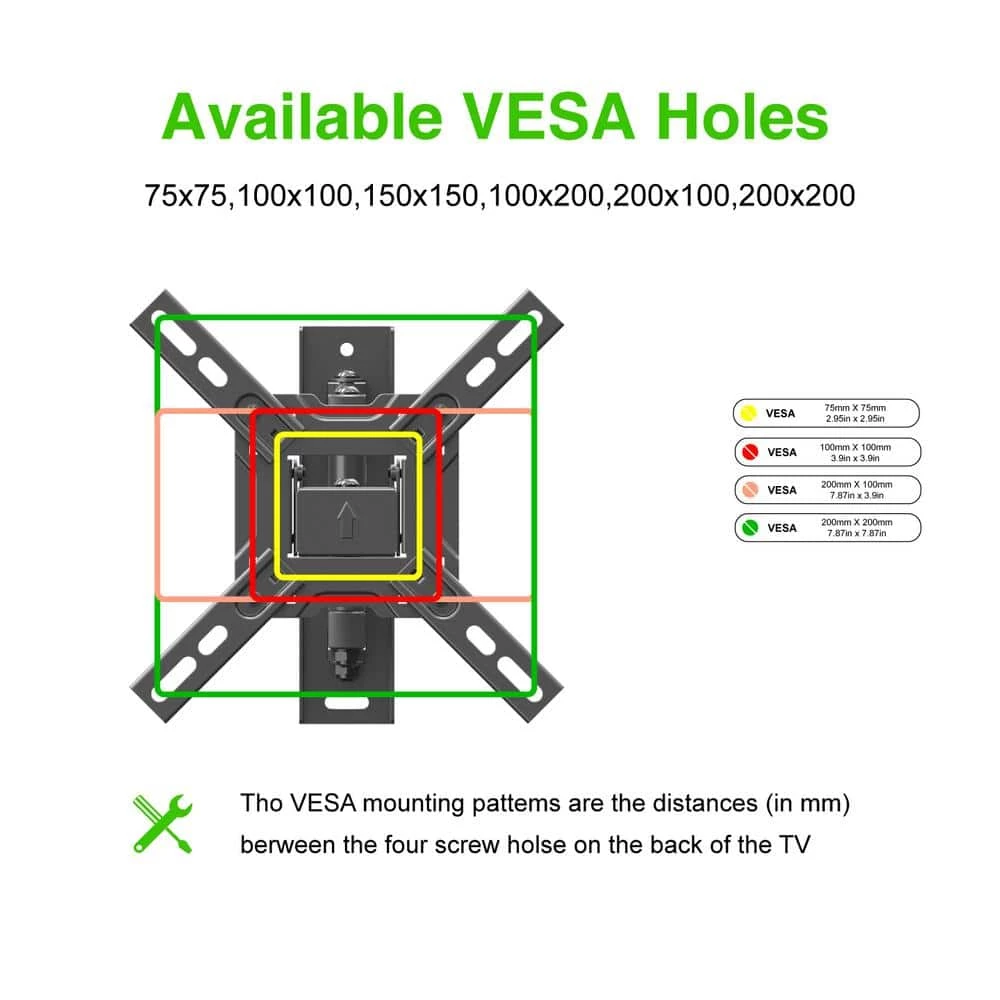 Commercial Electric 13 in. to 47 in. Full Motion Wall Mount for TVs 6 Commercial Electric 13 in. to 47 in. Full Motion Wall Mount for TVs - Image 4
