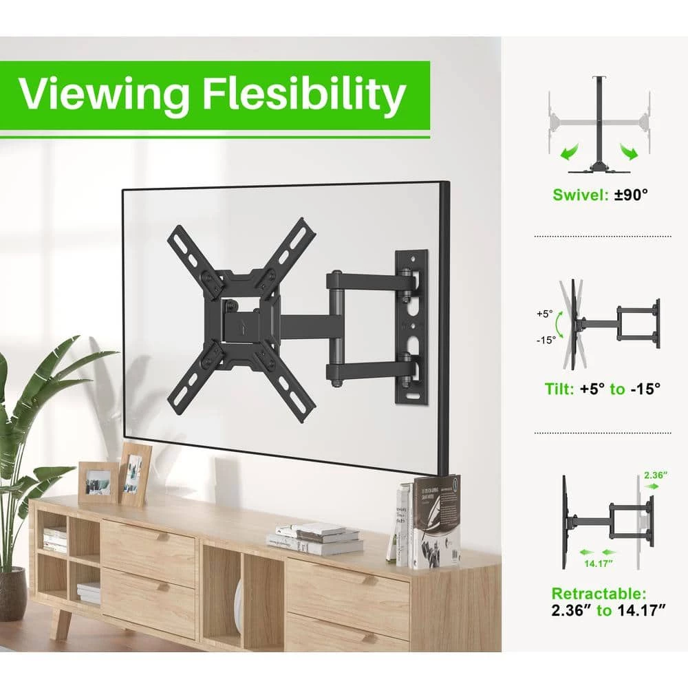 Commercial Electric 13 in. to 47 in. Full Motion Wall Mount for TVs 5 Commercial Electric 13 in. to 47 in. Full Motion Wall Mount for TVs - Image 3