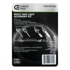 Commercial Electric 13 ft. White Connector Cord LED Strip Light Accessory Pack (4 Wire-to-Tape Connectors, 6 Wire Mounting Clips) 11 Commercial Electric 13 ft. White Connector Cord LED Strip Light Accessory Pack (4 Wire-to-Tape Connectors, 6 Wire Mounting Clips) -Commercial Electric Sales commercial electric under cabinet lighting accessories c560110 44 1000