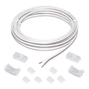 Commercial Electric 13 ft. White Connector Cord LED Strip Light Accessory Pack (4 Wire-to-Tape Connectors, 6 Wire Mounting Clips) 3 Commercial Electric 13 ft. White Connector Cord LED Strip Light Accessory Pack (4 Wire-to-Tape Connectors, 6 Wire Mounting Clips)