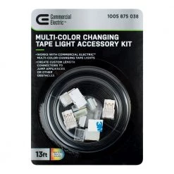 Commercial Electric 13 ft. Connector Cord LED Strip Light Accessory Pack (RGB+W) (4 Wire-to-Tape Connectors, 6 Wire Mounting Clips) -Commercial Electric Sales commercial electric under cabinet lighting accessories c760110 1f 1000