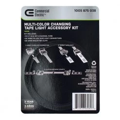 Commercial Electric 13 ft. Connector Cord LED Strip Light Accessory Pack (RGB+W) (4 Wire-to-Tape Connectors, 6 Wire Mounting Clips) -Commercial Electric Sales commercial electric under cabinet lighting accessories c760110 44 1000