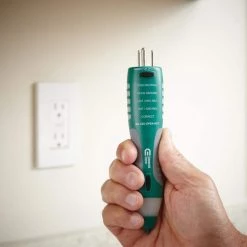 Commercial Electric DualCheck 2-in-1 Tester, 50-1000V AC Non-Contact Voltage Detector and GFCI Outlet Circuit Analyzer -Commercial Electric Sales commercial electric voltage tester ce vd7504gfi 4f 1000