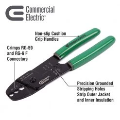 Commercial Electric Coaxial Cable Strip and Crimp Tool -Commercial Electric Sales commercial electric wire strippers ce70803 c3 1000