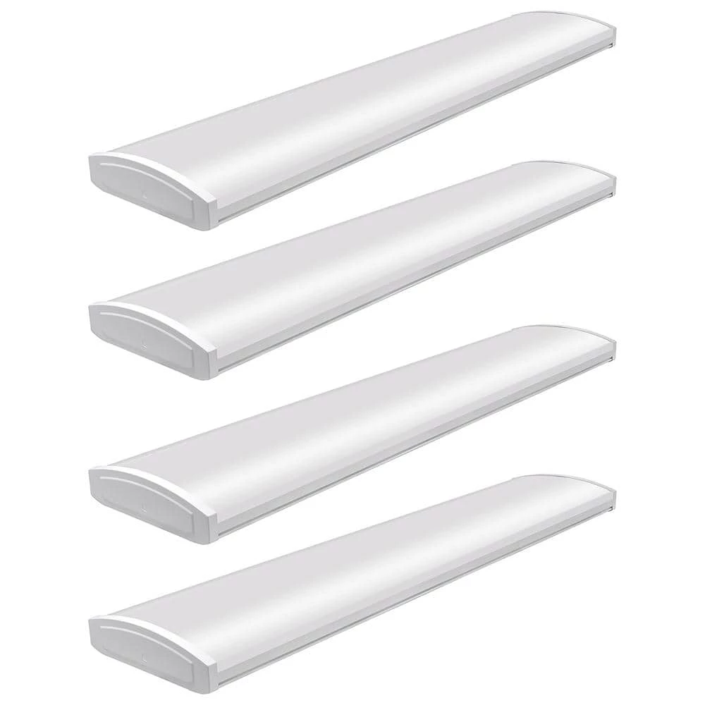 Commercial Electric 4 ft. High Output 5200 Lumens Integrated LED White Wraparound Light 4000K Bright White 120-277V Energy Star (4-Pack) 3 Commercial Electric 4 ft. High Output 5200 Lumens Integrated LED White Wraparound Light 4000K Bright White 120-277V Energy Star (4-Pack)