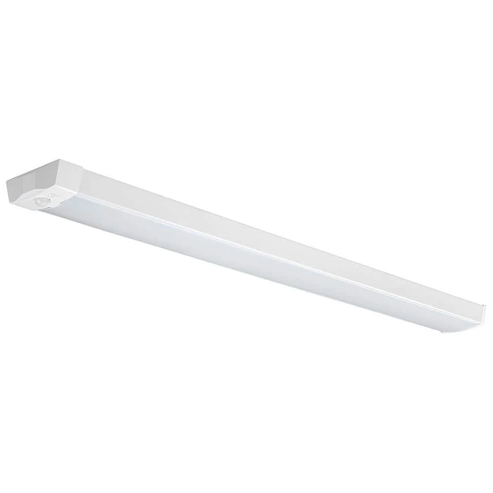 Commercial Electric 4 ft. 3600 Lumens Integrated LED White Low Profile Wraparound Light with PIR Motion Sensor, 4000K Bright White (4-Pack) 6 Commercial Electric 4 ft. 3600 Lumens Integrated LED White Low Profile Wraparound Light with PIR Motion Sensor, 4000K Bright White (4-Pack) - Image 4