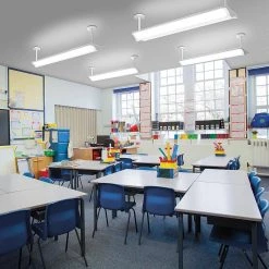 Commercial Electric 4 ft. 5000 Lumens Direct Indirect Commercial Integrated LED White Wraparound Light with Uplight Feature 4000K (4-Pack) -Commercial Electric Sales commercial electric wraparound lights 56567142 4pk 1f 1000