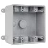 Commercial Electric 2-Gang Gray Weatherproof Box with Four 3/4 in. and Three 1/2 in. Holes