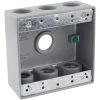 Commercial Electric 3/4 in. Gray 2-Gang 7-Holes Weatherproof Box