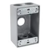 Commercial Electric 3/4 in. Gray 1-Gang 4-Holes Weatherproof Box