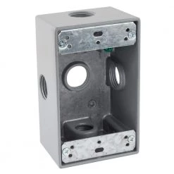 Commercial Electric 1/2 in. Gray 1-Gang 5-Holes Weatherproof Box
