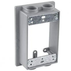 Commercial Electric 1/2 in. Gray 1-Gang 4-Holes Weatherproof Extension Ring