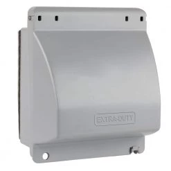 Commercial Electric Gray 2-Gang Extra Duty While-In-Use Weatherproof Receptacle Cover