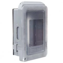 Commercial Electric 1-Gang Extra Duty Non-Metallic Low Profile While-In-Use Weatherproof Horizontal/Vertical Receptacle Cover, Gray