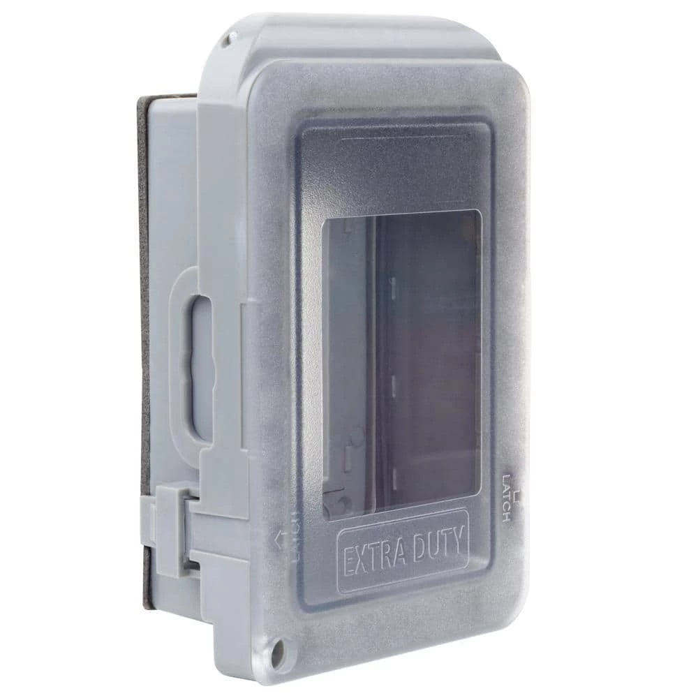 Commercial Electric 1-Gang Extra Duty Non-Metallic Low Profile While-In-Use Weatherproof Horizontal/Vertical Receptacle Cover, Gray 3 Commercial Electric 1-Gang Extra Duty Non-Metallic Low Profile While-In-Use Weatherproof Horizontal/Vertical Receptacle Cover, Gray
