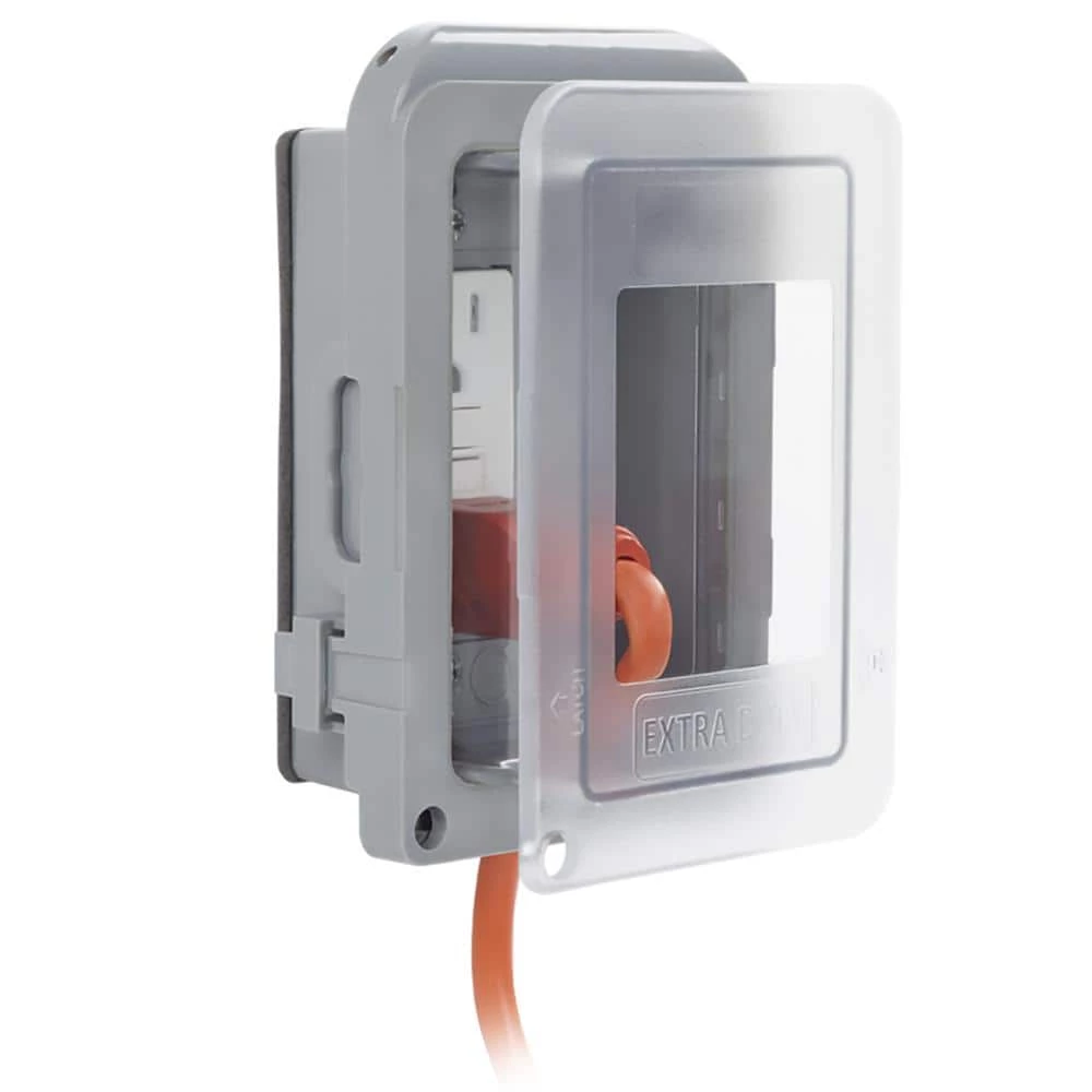 Commercial Electric 1-Gang Extra Duty Non-Metallic Low Profile While-In-Use Weatherproof Horizontal/Vertical Receptacle Cover, Gray 4 Commercial Electric 1-Gang Extra Duty Non-Metallic Low Profile While-In-Use Weatherproof Horizontal/Vertical Receptacle Cover, Gray - Image 2