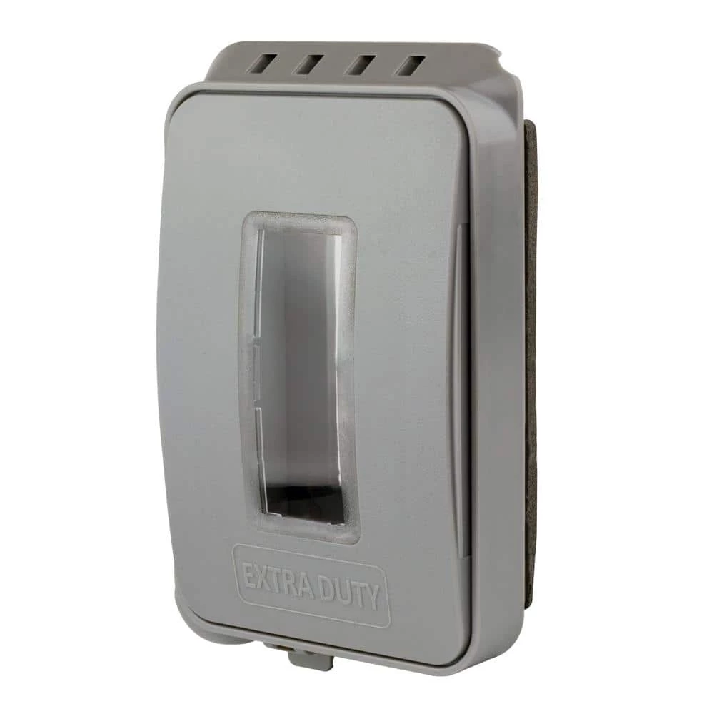 Commercial Electric 1-Gang Extra Duty Non-Metallic Low Profile While-In-Use Weatherproof Cover Horizontal/Vertical Receptacle Cover, Gray 3 Commercial Electric 1-Gang Extra Duty Non-Metallic Low Profile While-In-Use Weatherproof Cover Horizontal/Vertical Receptacle Cover, Gray