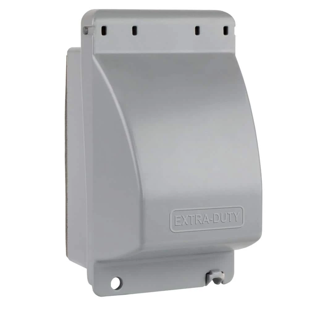 Commercial Electric Gray 1-Gang Extra Duty While-In-Use Weatherproof Vertical Receptacle Cover 3 Commercial Electric Gray 1-Gang Extra Duty While-In-Use Weatherproof Vertical Receptacle Cover