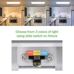 Commercial Electric 48 in. x 15 in. Low Profile Matte White Color Selectable LED Flush Mount Ceiling Light w/Night Light Feature Dimmable -Commercial Electric Sales matte white 4x15 commercial electric flush mount lights 56702112 40 1000