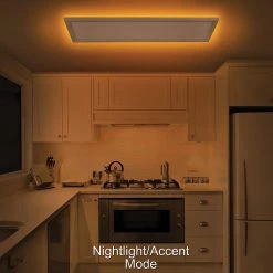 Commercial Electric 48 in. x 15 in. Low Profile Matte White Color Selectable LED Flush Mount Ceiling Light w/Night Light Feature Dimmable -Commercial Electric Sales matte white 4x15 commercial electric flush mount lights 56702112 4f 1000