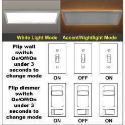 Commercial Electric 48 in. x 15 in. Low Profile Matte White Color Selectable LED Flush Mount Ceiling Light with Night Light Feature (4-Pack) -Commercial Electric Sales matte white 4x15 commercial electric flush mount lights 56702112 4pk c3 1000