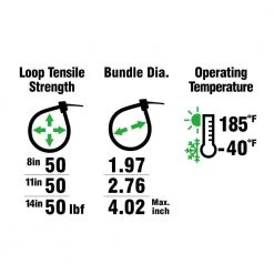 Commercial Electric 8 in. Cable Tie, Natural (100-Pack) 8 Commercial Electric 8 in. Cable Tie, Natural (100-Pack) -Commercial Electric Sales natural commercial electric cable zip ties gt 200stc 4f 1000