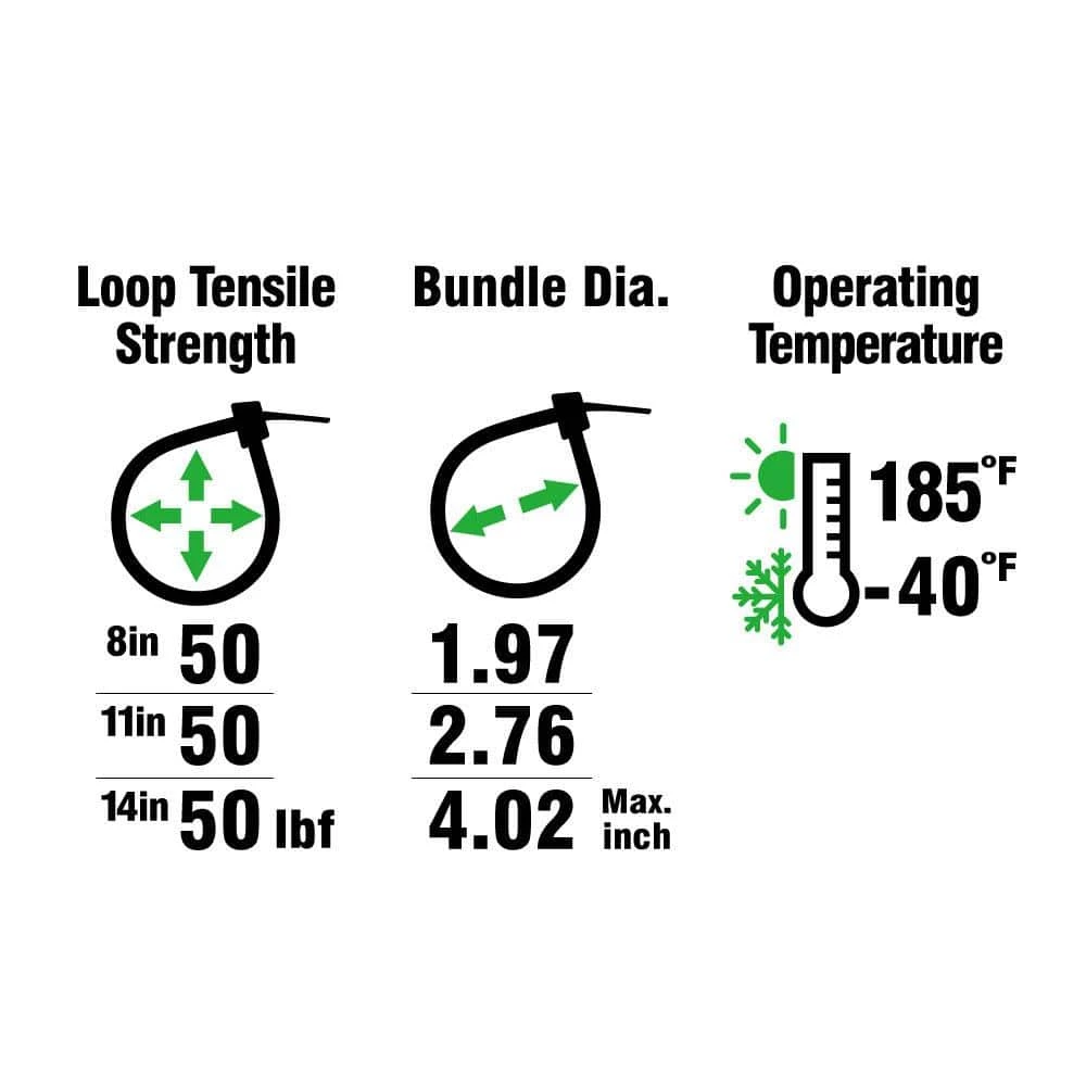 Commercial Electric 8 in. Cable Tie, Natural (100-Pack) 5 Commercial Electric 8 in. Cable Tie, Natural (100-Pack) - Image 3