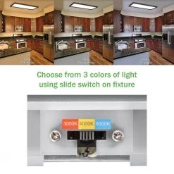 Commercial Electric 48 in. x 15 in. Low Profile Oil Rubbed Bronze Color Selectable LED Flush Mount Ceiling Light with Night Light (4-Pack) -Commercial Electric Sales oil rubbed bronze 4x15 commercial electric flush mount lights 56702111 4pk 40 1000