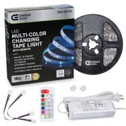 Commercial Electric 16 ft. LED White and RGB Tape Light Kit- Under Cabinet Light