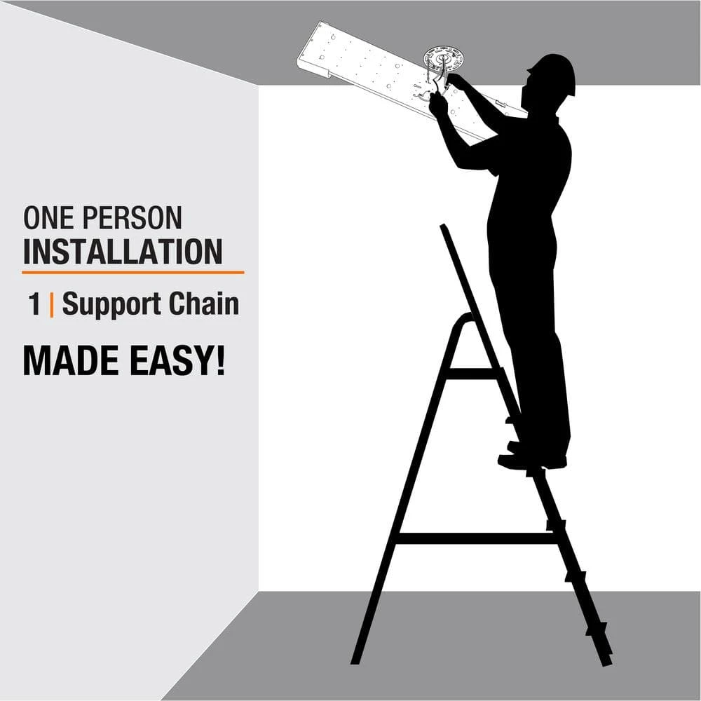 Commercial Electric Mesha 48 in. x 10 in. Satin Nickel CCT Selectable LED Flush Mount Ceiling Light 4000 Dimmable Lumens 7 Commercial Electric Mesha 48 in. x 10 in. Satin Nickel CCT Selectable LED Flush Mount Ceiling Light 4000 Dimmable Lumens - Image 5