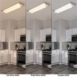 Commercial Electric Mesha 48 in. x 10 in. Satin Nickel CCT Selectable LED Flush Mount Ceiling Light 4000 Dimmable Lumens 15 Commercial Electric Mesha 48 in. x 10 in. Satin Nickel CCT Selectable LED Flush Mount Ceiling Light 4000 Dimmable Lumens -Commercial Electric Sales satin nickel commercial electric flush mount lights lf1237nk748lfch 40 1000