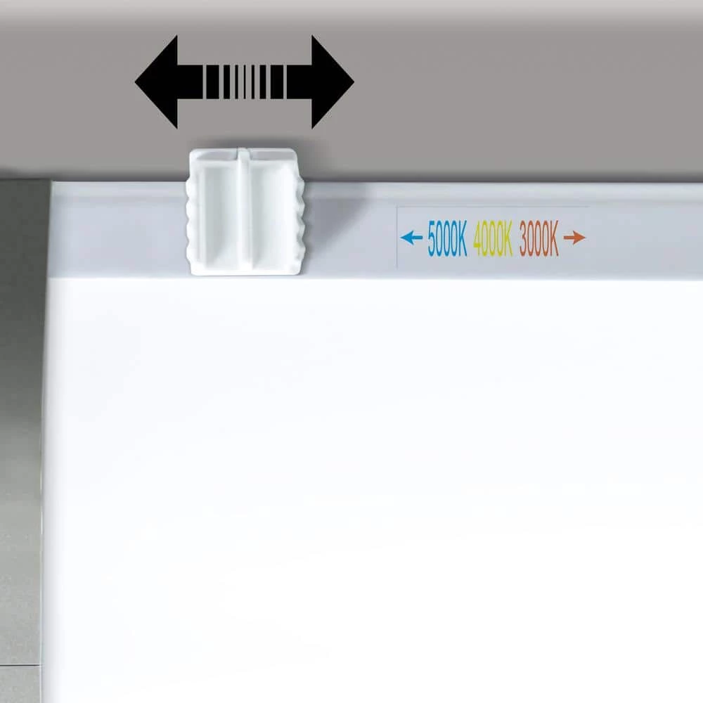 Commercial Electric Mesha 48 in. x 10 in. Satin Nickel CCT Selectable LED Flush Mount Ceiling Light 4000 Dimmable Lumens 12 Commercial Electric Mesha 48 in. x 10 in. Satin Nickel CCT Selectable LED Flush Mount Ceiling Light 4000 Dimmable Lumens - Image 10