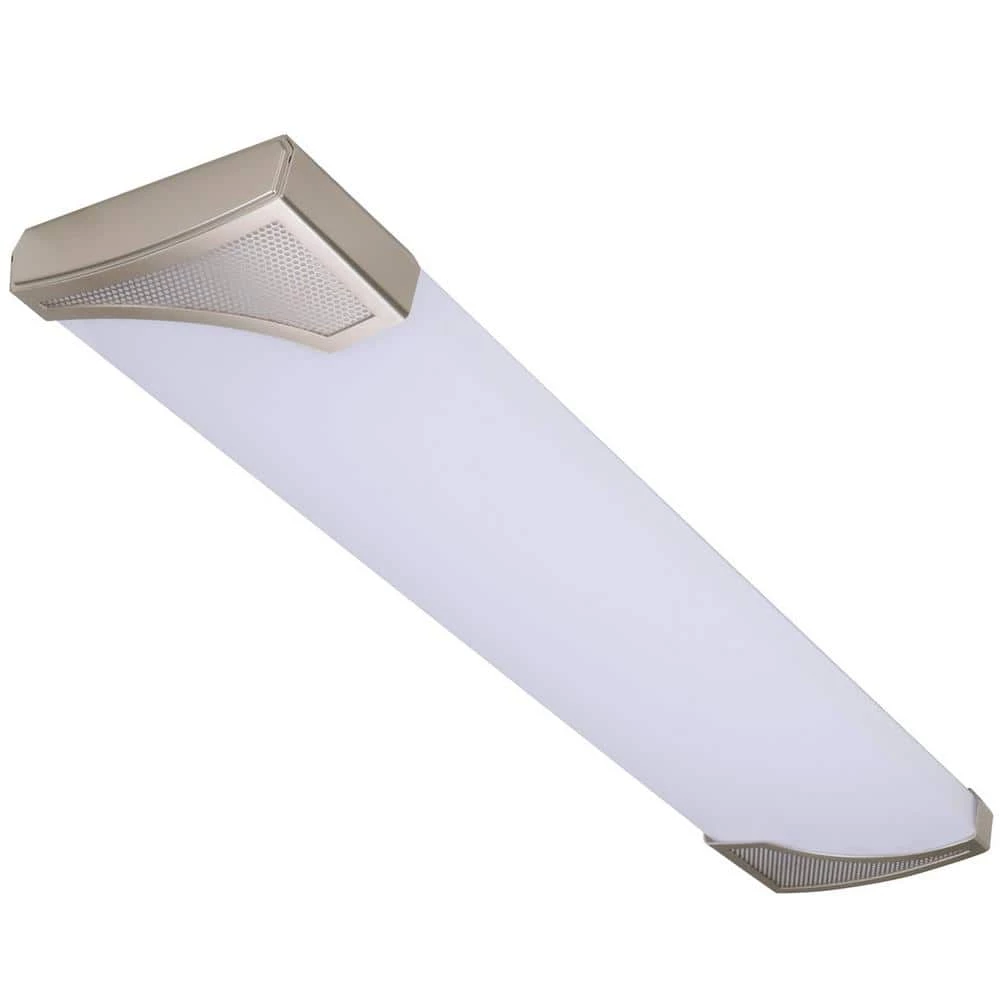 Commercial Electric Mesha 48 in. x 10 in. Satin Nickel CCT Selectable LED Flush Mount Ceiling Light 4000 Dimmable Lumens 3 Commercial Electric Mesha 48 in. x 10 in. Satin Nickel CCT Selectable LED Flush Mount Ceiling Light 4000 Dimmable Lumens