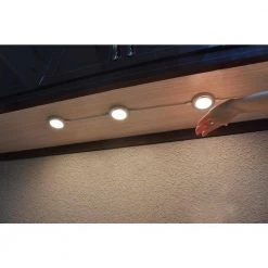 Commercial Electric 3-Light LED Puck Light Kit -Commercial Electric Sales silver commercial electric puck lights pkl004is3 ul 31 1000