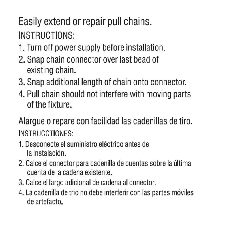 Commercial Electric 12 in. White and Chrome Wooden Cone Pull Chain for Ceiling Fan and Lights 4 Commercial Electric 12 in. White and Chrome Wooden Cone Pull Chain for Ceiling Fan and Lights - Image 2