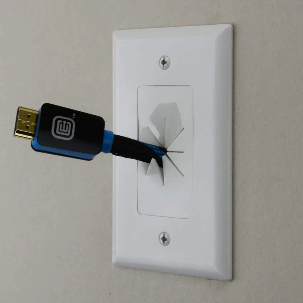 Commercial Electric 1-Gang Flexible Opening Cable Wall Plate, White 7 Commercial Electric 1-Gang Flexible Opening Cable Wall Plate, White - Image 5