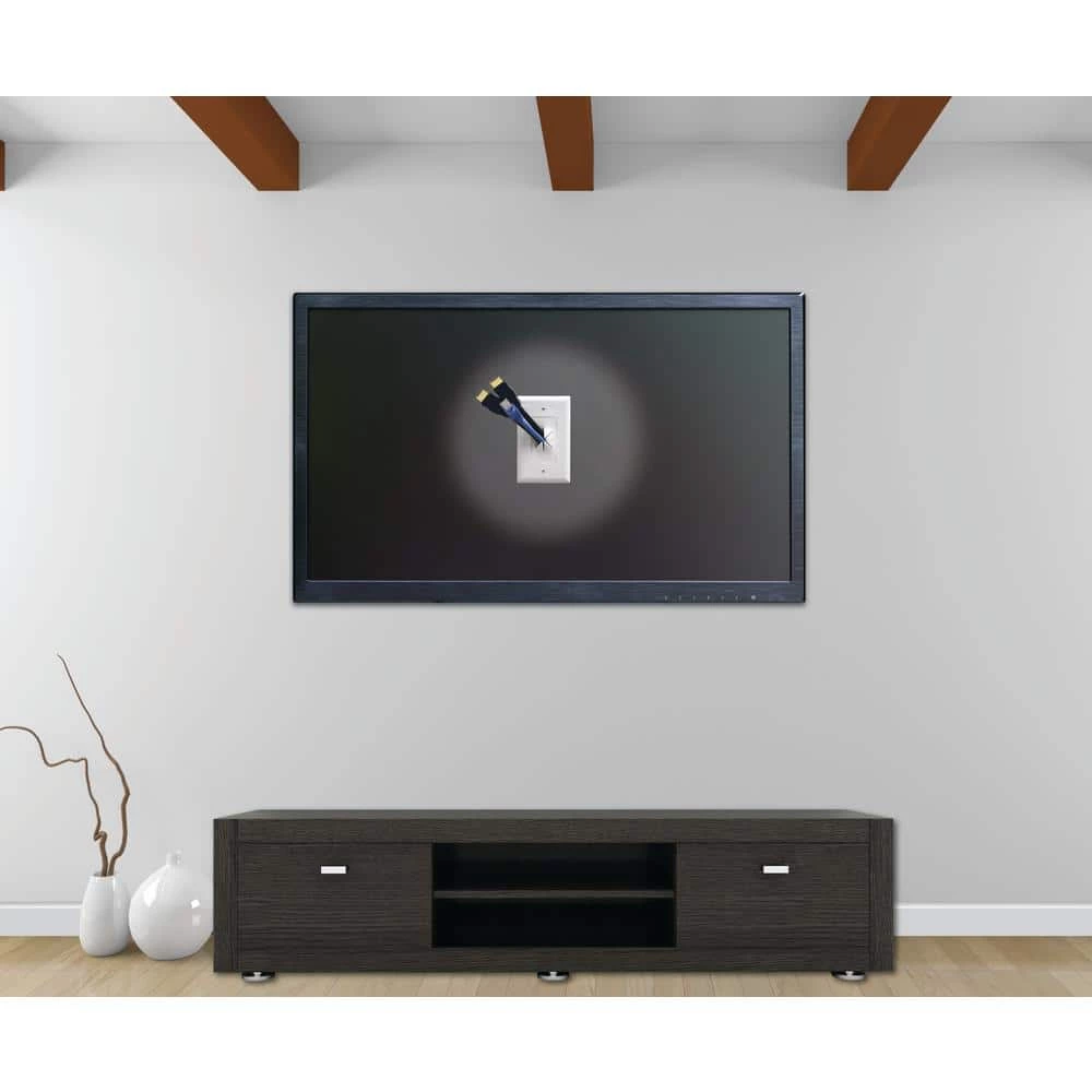 Commercial Electric 1-Gang Flexible Opening Cable Wall Plate, White 9 Commercial Electric 1-Gang Flexible Opening Cable Wall Plate, White - Image 7