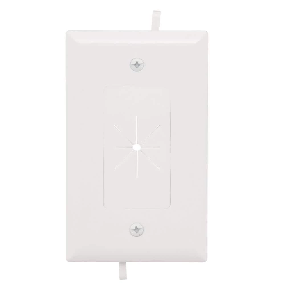 Commercial Electric 1-Gang Flexible Opening Cable Wall Plate, White 5 Commercial Electric 1-Gang Flexible Opening Cable Wall Plate, White - Image 3