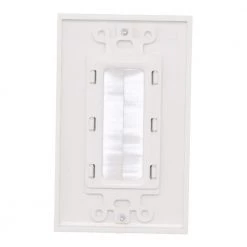Commercial Electric 1-Gang Brush Plate, White -Commercial Electric Sales white commercial electric a v wall plates 5038 wh 40 1000