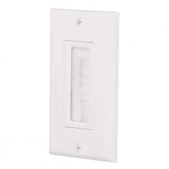Commercial Electric 1-Gang Brush Plate, White -Commercial Electric Sales white commercial electric a v wall plates 5038 wh a0 1000