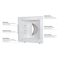 Commercial Electric White 1-Gang 1-Decorator/Rocker/1-Duplex;Cable Pass-Through Wall Plate (1-Pack) -Commercial Electric Sales white commercial electric a v wall plates 5310 wh a0 1000